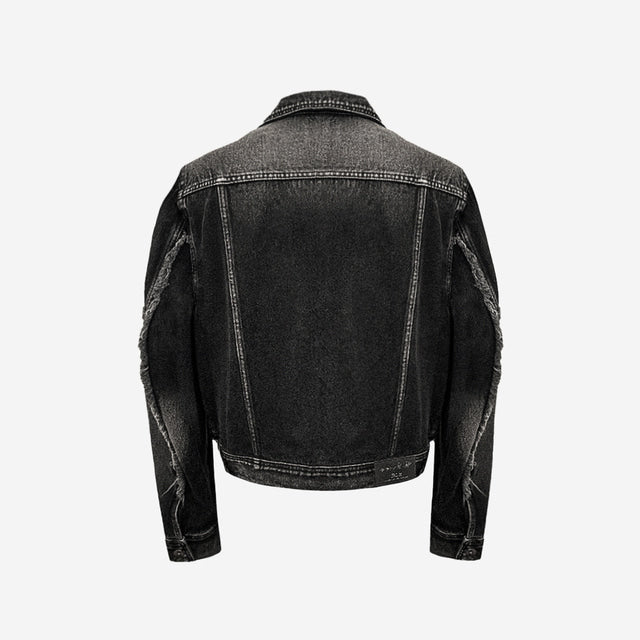 BLR 邊緣破壞水洗丹寧夾克