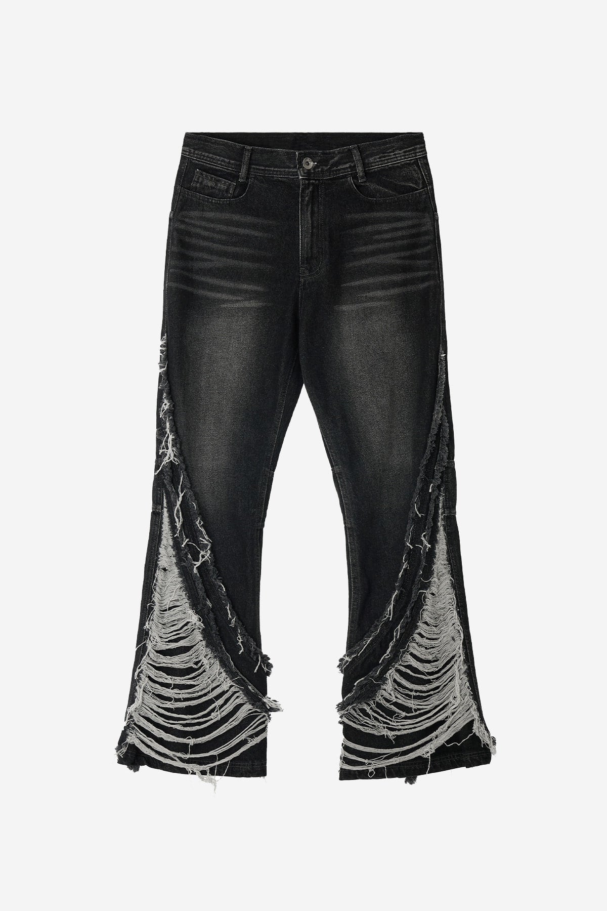 BLR 壓碎雙線洗滌牛仔褲