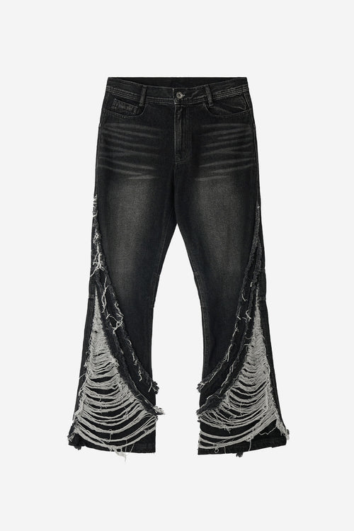 BLR 壓碎雙線洗滌牛仔褲