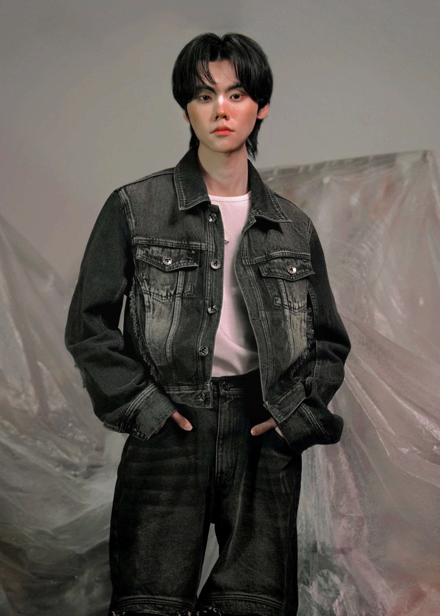 BLR 邊緣破壞水洗丹寧夾克