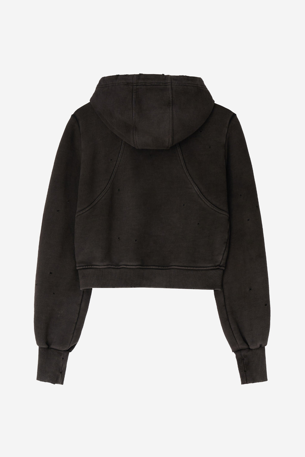 BLR 打孔水洗做舊短版帶帽外套