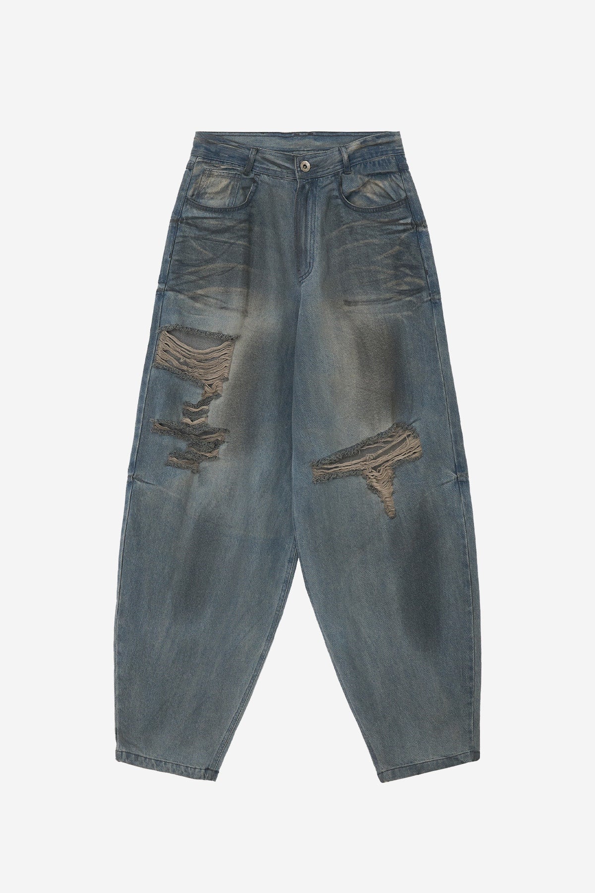 BLR 破壞洗滌寬牛仔褲