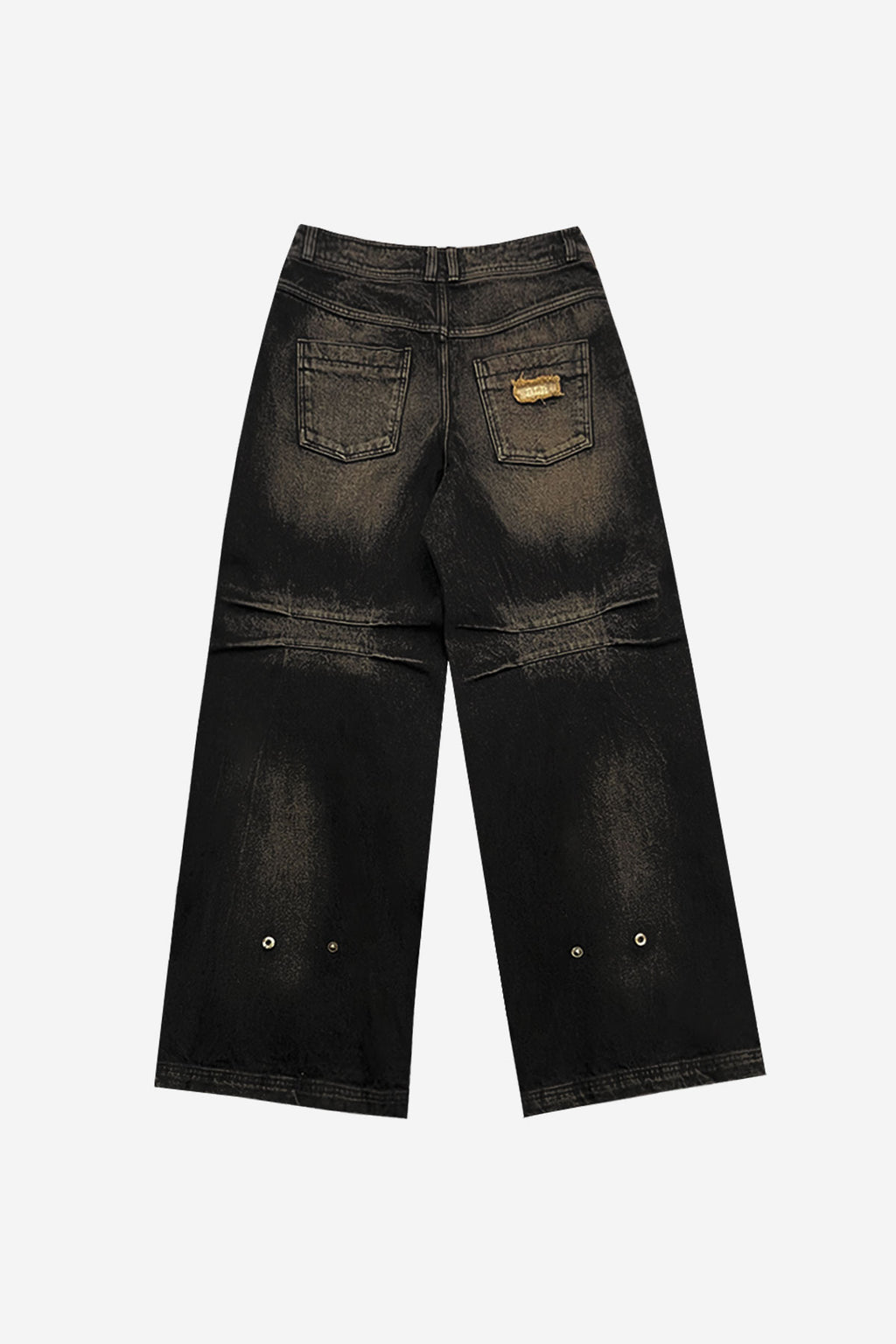 BLR 膝蓋做舊水洗牛仔褲棕色